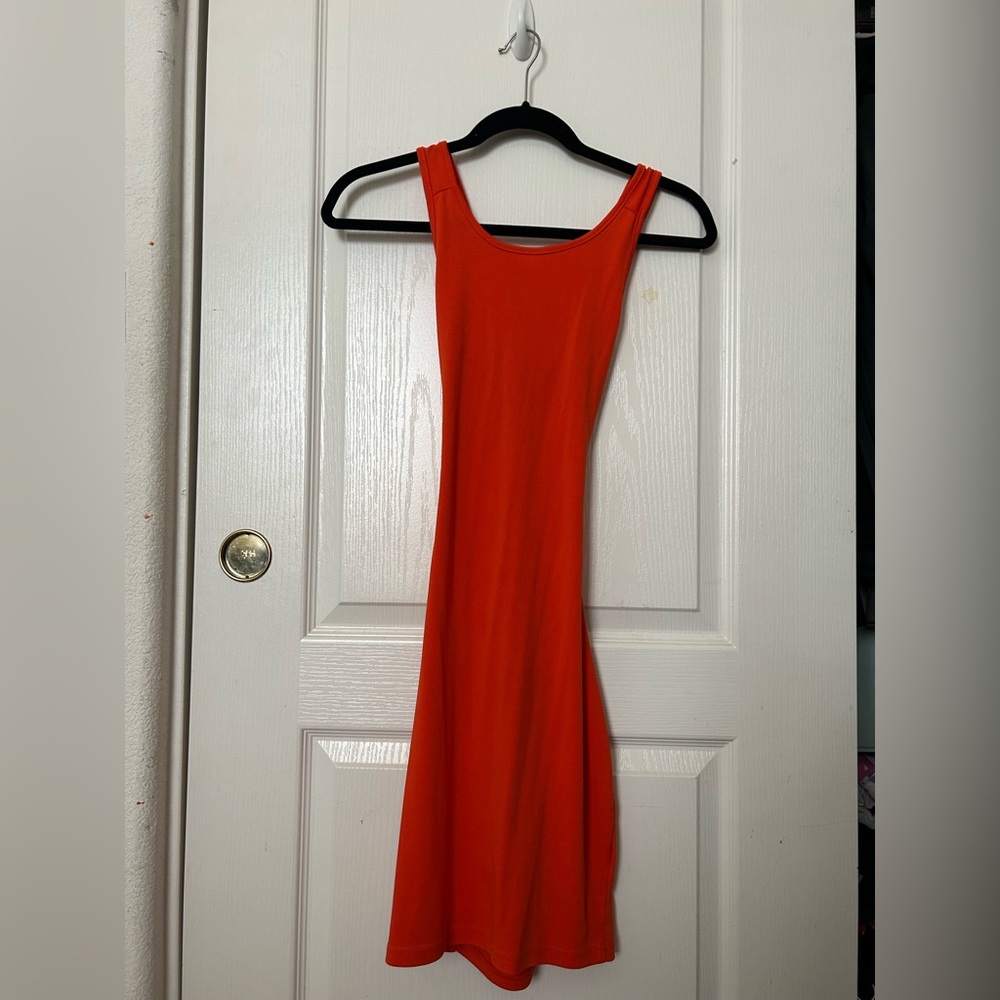 Shein orange backless dress